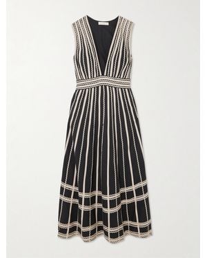 Ulla Johnson Palermo Ricrac And Grosgrain-Trimmed Cotton-Poplin Midi Dress - White