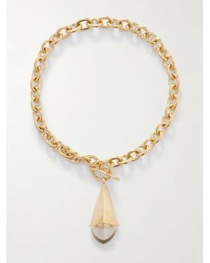 Chloé Goldfarbene Kette Mit Harz - Weiß
