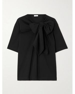 Dries Van Noten Oberteil Aus Biobaumwoll-Jersey Mit Schleife - Schwarz