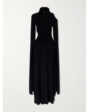 Gabriela Hearst Daya Hooded Cutout Silk Maxi Dress - Black
