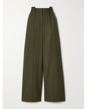 Jason Wu Asymmetric Panelled Wool-Blend Wide-Leg Trousers - Green