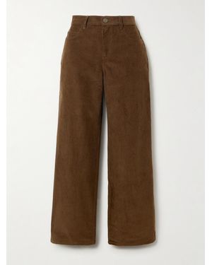 LeKasha Vicence Cotton-Corduroy Wide-Leg Pants - Brown