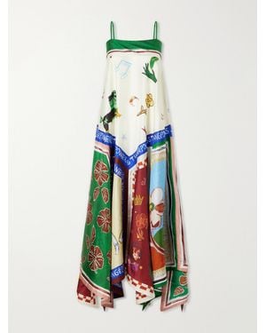 ALÉMAIS Tangible Silk-Twill Midi Dress - White