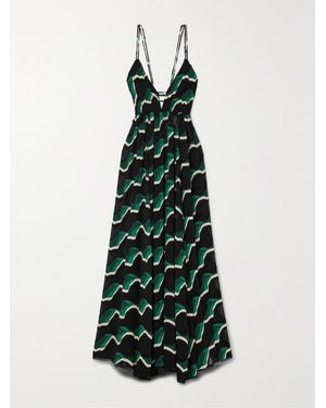 Ulla Johnson Adonis Open-Back Fil Coupé Chiffon Maxi Dress - Green