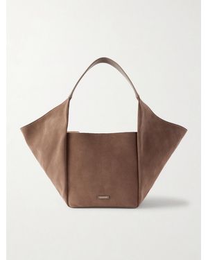 Aquazzura Voltaire Leather-Trimmed Suede Tote - Brown