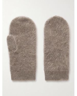 Lisa Yang Brushed-Cashmere Mittens - Natural