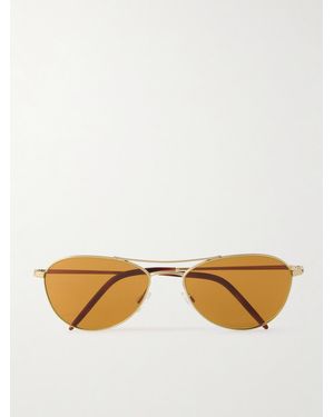 Oliver Peoples Aero Ii Goldfarbene Pilotensonnenbrille - Natur