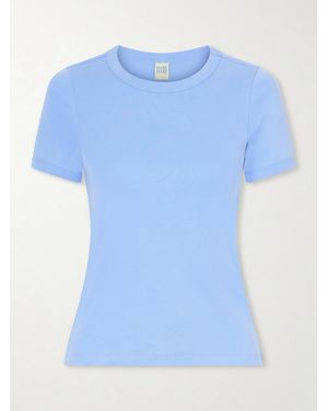 Flore Flore Car Ribbed Organic Cotton-Jersey T-Shirt - Blue