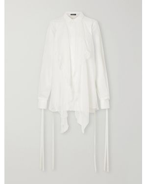 Ann Demeulemeester Sini Silk-Trimmed Cotton Shirt - White