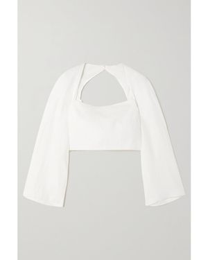 Mara Hoffman Julia Cropped Cutout Hemp Top - White