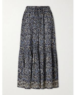 Ulla Johnson Olina Printed Cotton-Blend Midi Skirt - Grey