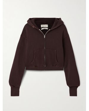 Les Tien Zendaya Verkürzte Kapuzenjacke Aus Baumwoll-Jersey - Rot