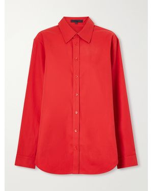 Tibi Easy Cotton-Twill Gabardine Shirt - Red