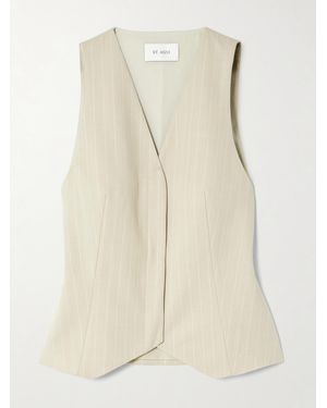 St. Agni Pinstriped Wool-Blend Twill Vest - Natural