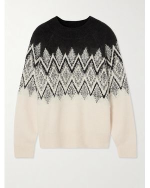 Varley Siren Jacquard-Knit Bouclé Jumper - Black