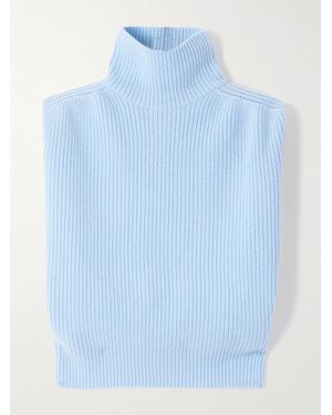 Sa Su Phi Ribbed Cashmere Turtleneck Vest - Blue