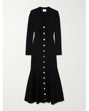 Galvan London Maxikleid Aus Einer Merinowollmischung Mit Knöpfen - Schwarz