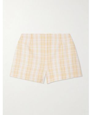 Faithfull the Brand Lila Checked Linen Shorts - Natural