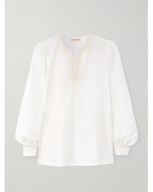 Emporio Sirenuse Vera Hemd Aus Popeline Aus Einer Baumwollmischung Mit Stickereien - Weiß