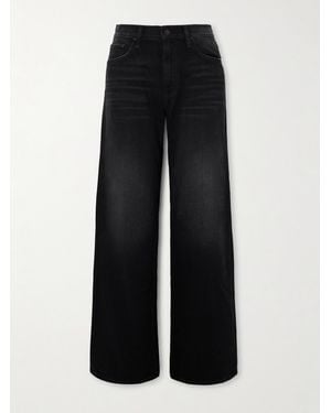 Mother The Spinner Zip Sneak Hoch Sitzende Jeans Mit Geradem Bein - Schwarz