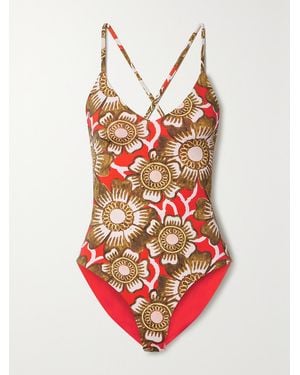 Mara Hoffman Emma Floral-Print Swimsuit - Red