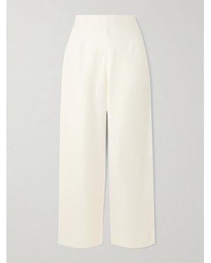 Posse Noelle Linen Straight-Leg Pants - White