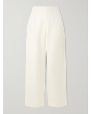 Posse Noelle Linen Straight-Leg Trousers - White