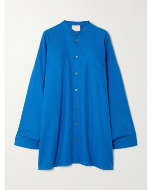 Marrakshi Life Oversized Cotton-Blend Shirt - Blue