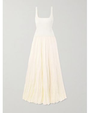 Johanna Ortiz Mariner Ribbed Knit-Trimmed Organic Linen-Blend Poplin Maxi Dress - Natural