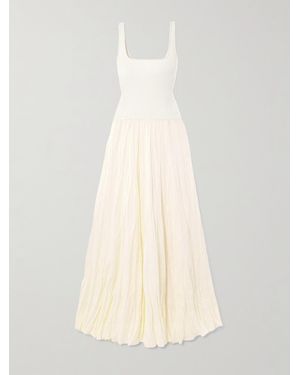 Johanna Ortiz Mariner Ribbed Knit-Trimmed Organic Linen-Blend Poplin Maxi Dress - Natural
