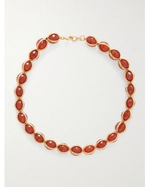 Jil Sander Tone Agate Beaded Necklace - Pink