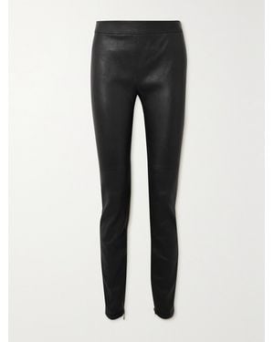 Givenchy Overlock Leather Leggings - Black