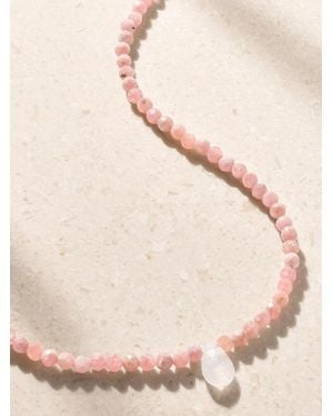 JIA JIA Raindrop 14-Karat, Rhodochrosite And Moonstone Necklace - Natural