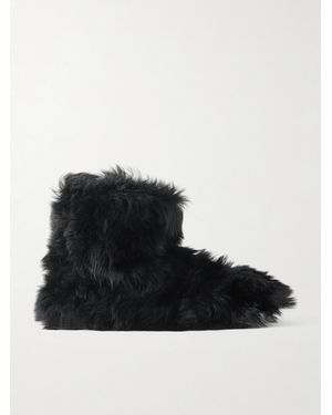 Christen Big Boot Shearling Ankle Boots - Black