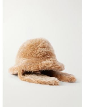 Loewe Loop Shearling Trapper Hat - Natural