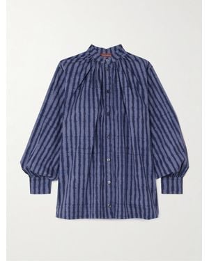 Altuzarra Teresa Striped Cotton-Blend Poplin Shirt - Blue