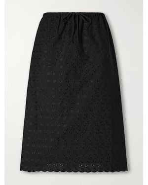 Faithfull the Brand Santana Broderie Anglaise Midi Skirt - Black