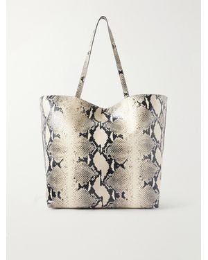 TOTEME Roam Snake-Effect Leather Tote - Natural