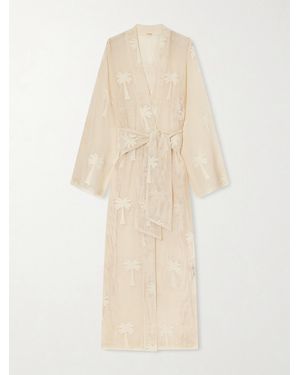 Johanna Ortiz Palm & Soul Printed Cotton-Mesh Coverup - Natural