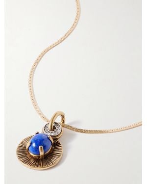 Maison Mayle Soli Bon Vergoldete Kette Mit Lapislazuli Und Kristallen - Weiß
