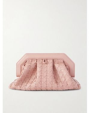 Serapian Secret Mini Clutch Aus Geflochtenem Leder Mit Verzierungen - Pink