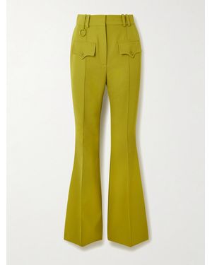Zimmermann Luna Twill Wide-Leg Pants - Green