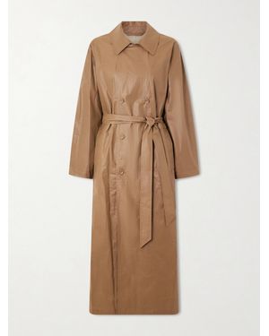 Twp Back & Forth Double-Breasted Coated Cotton-Canvas Trench Coat - Natural