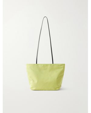 Valesque Leather-Trimmed Satin Shoulder Bag - Green