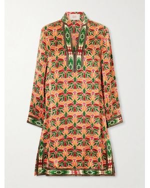 Emporio Sirenuse Liora Jewellery Mare Printed Silk-Satin Coverup - Orange