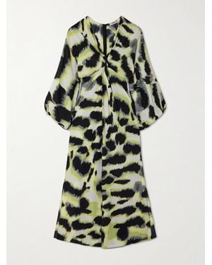 Diane von Furstenberg Kason Tie-Dyed Crepe De Chine Maxi Dress - Green