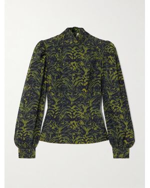 Ulla Johnson Giorgia Printed Poplin Blouse - Green