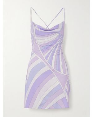 PUCCI Printed Satin-Jersey Mini Dress - Purple