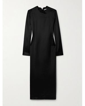 The Row Mitzi Silk-Blend Maxi Dress - Black