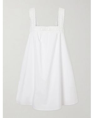 STAUD Da Adolfo Mariella Cotton-Blend Mini Dress - White